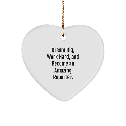 Reporter Heart Ornament Gifts from Friends to Friends, Christmas Unique Inspirational Gifts for Reporter Men Women - Image 1