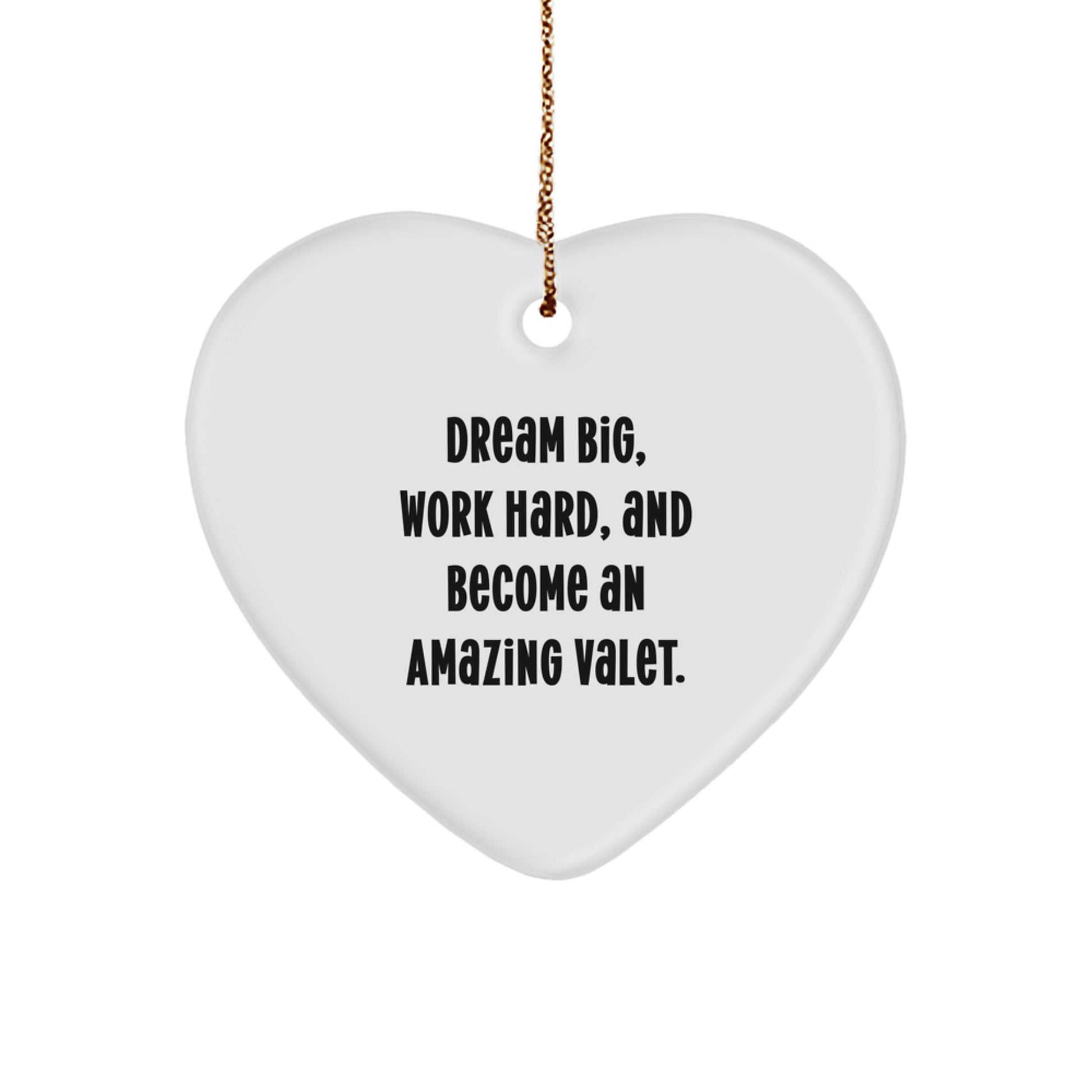 Valet Inspired Heart Ornament Gifts from Friends and Family for Valet, Inspirational Heart Shaped Decorations for Christmas - Image 1