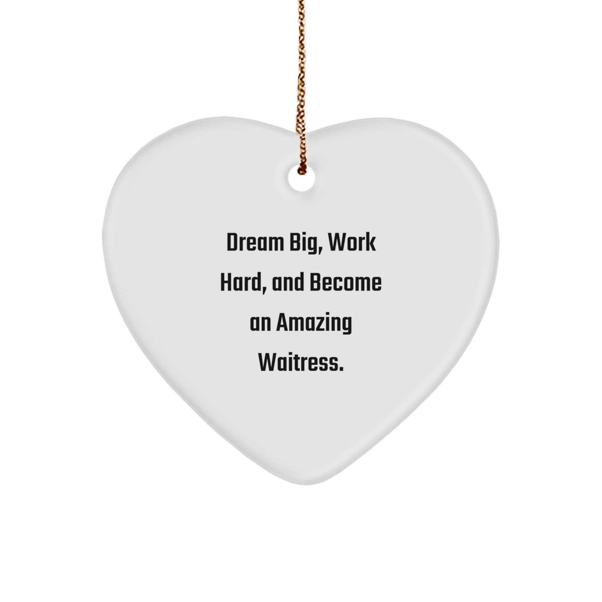 Funny Inspirational Gifts from Family to Waitress Friends - Heart Ornament for Women Christmas Unique Presents - Image 1