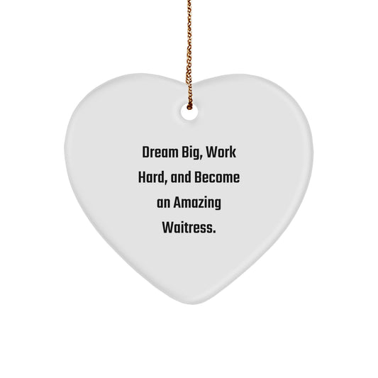 Funny Inspirational Gifts from Family to Waitress Friends - Heart Ornament for Women Christmas Unique Presents - Image 1