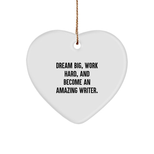 Writer Keepsake Christmas Ornament for Him Gift – Dream Big and - Image 1