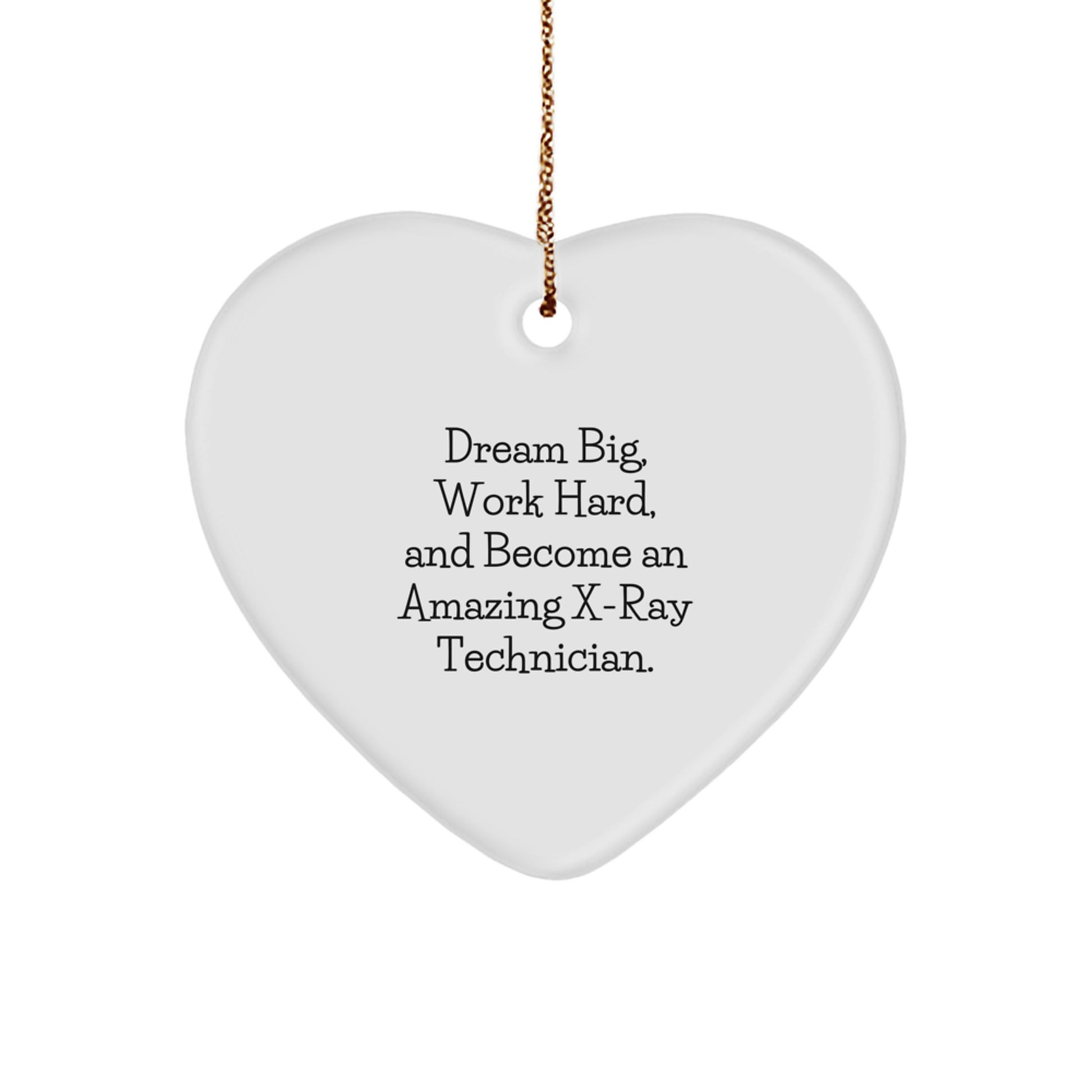Funny X-Ray Technician Gifts from Friends, Heart Ornament for X-Ray Technician, Dream Big Work Hard Christmas Unique Gifts - Image 1
