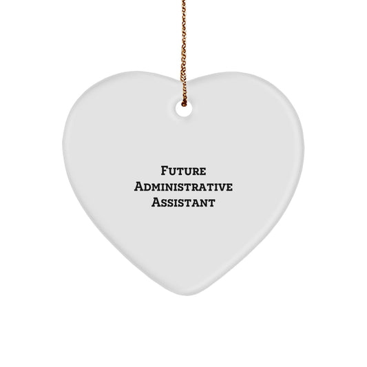 Funny Administrative Assistant Christmas Unique Gifts for Office from Friends Family Coworkers - Heart Ornament Inspirational Quote 'Future Administrative Assistant' - Image 1