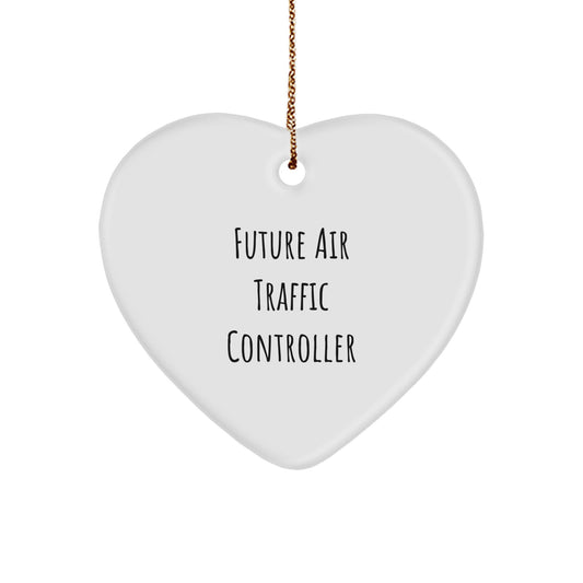 Funny Air Traffic Controller Heart Ornament, Gifts from Friends, Perfect for Future Air Traffic Controller Men, Christmas Unique Ornaments - Image 1