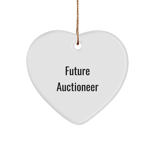 Funny Future Auctioneer Heart Ornament, Gifts from Friends, Unique Christmas Unique Gifts for Future Auctioneer, Heart Shaped MDF Ornament - Image 1