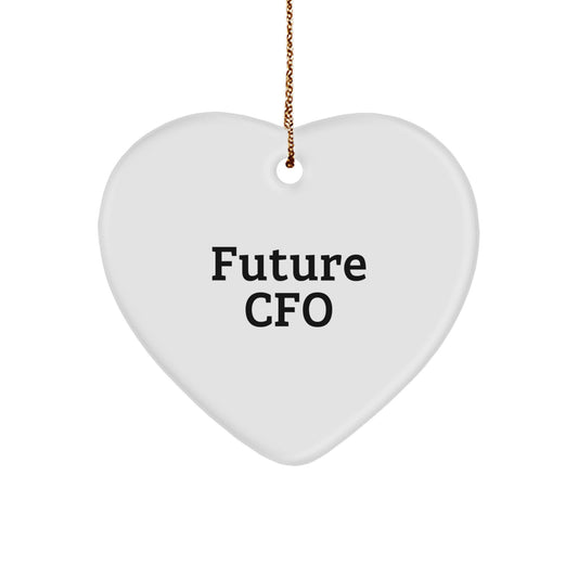 Funny Future CFO Gifts for Him, Heart Ornament Christmas Unique Gifts from Friends, Inspirational CFO CFO Office Decor - Image 1