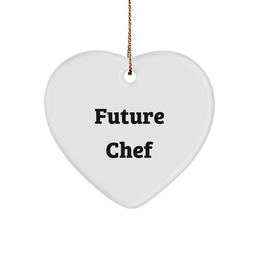 Funny Chef Gifts from Friends - Future Chef Heart Ornament for Men, Women, Family - Christmas Unique Gifts for Chef - Image 1