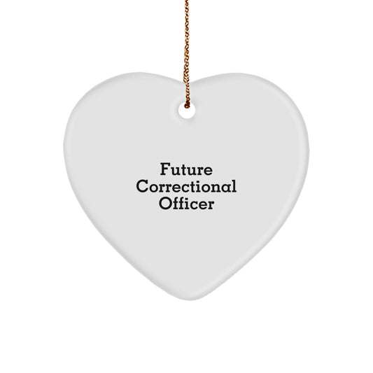 Funny Correctional Officer Gifts from Friends, Heart Ornament for Future Correctional Officer, Christmas Unique Gifts - Image 1