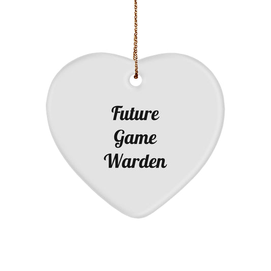 Inspirational Future Game Warden Gifts, Heart Ornament for Game Wardens, Funny Quote 'Future Game Warden, Making a Difference' Gifts from Friends, Family, or Coworkers - Image 1