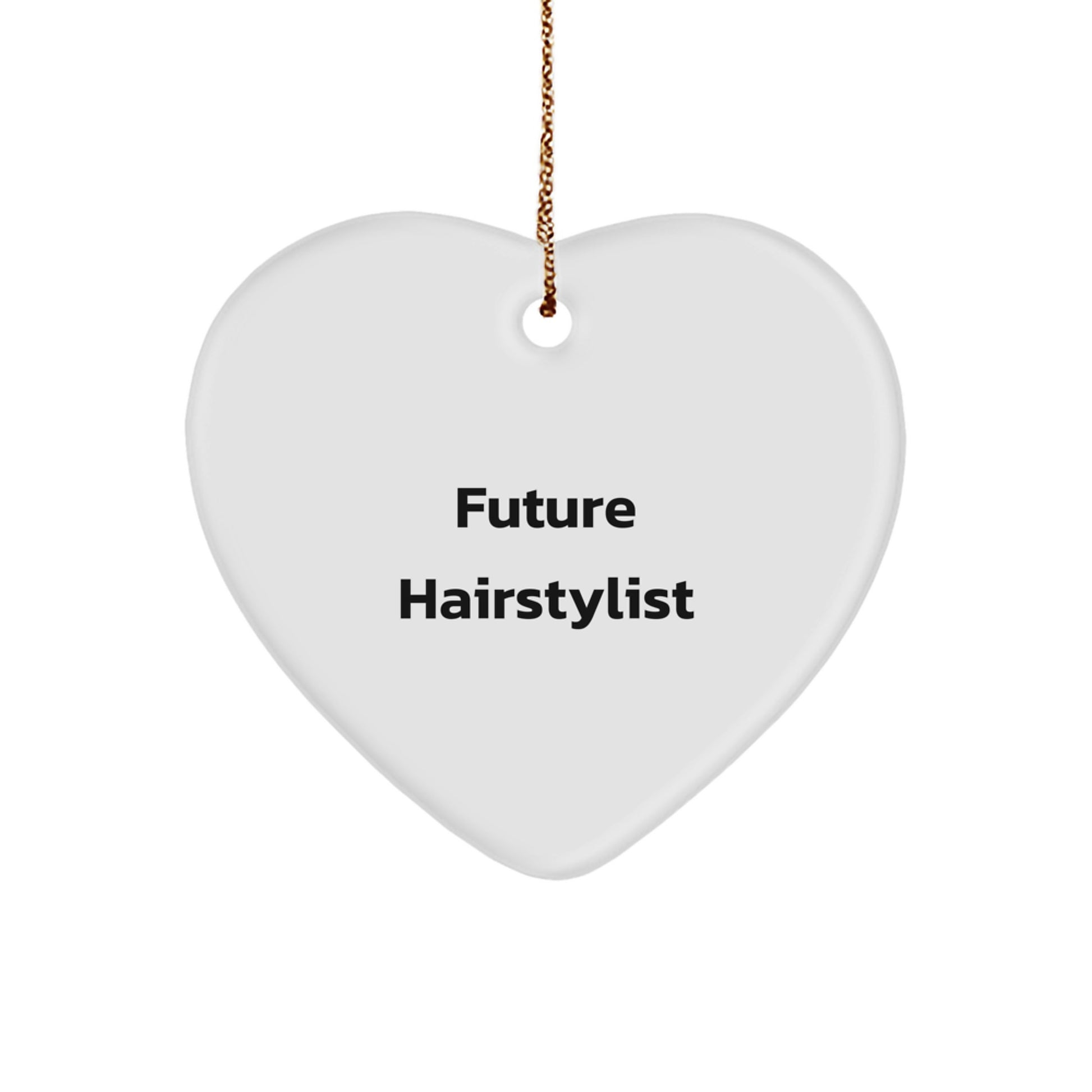 Funny Future Hairstylist Gifts from Friends for Christmas Unique Gifts, Heart Ornament with Inspirational Quote for Hairstylist - Image 1