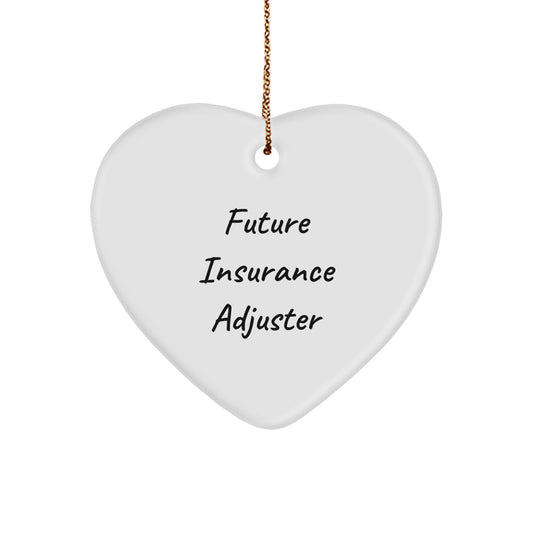 Funny Future Insurance Adjuster Heart Ornament Gifts for Insurance Adjuster, Unique Christmas Unique Gifts from Friends, Funny Heart Shaped Ornament for Insurance Adjuster Gifts from Coworkers - Image 1