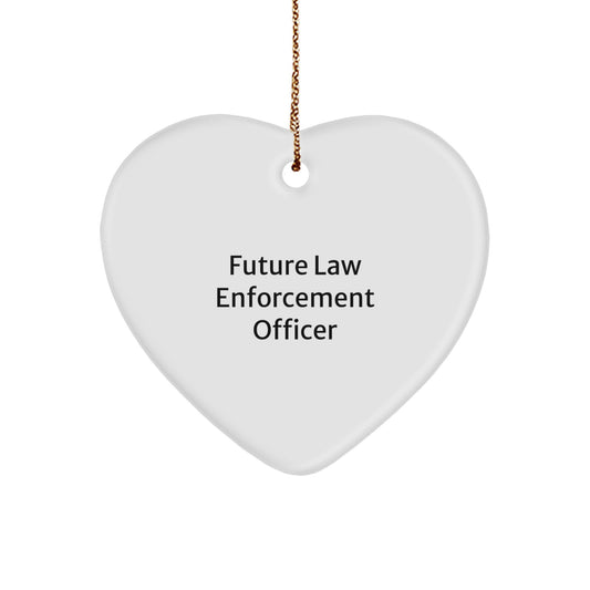 Funny Future Law Enforcement Officer Gifts from Family - Heart Ornament for Christmas Unique Gifts - Image 1