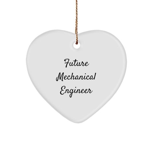Funny Future Mechanical Engineer Gifts from Mom, Unique Heart Ornaments for Mechanical Engineer Friends, Inspirational Christmas Ornament - Image 1