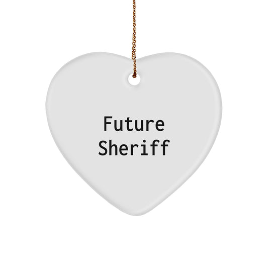 Funny Sheriff Future Sheriff Heart Ornament Gifts from Family for Sheriff Christmas Unique Gifts - Image 1