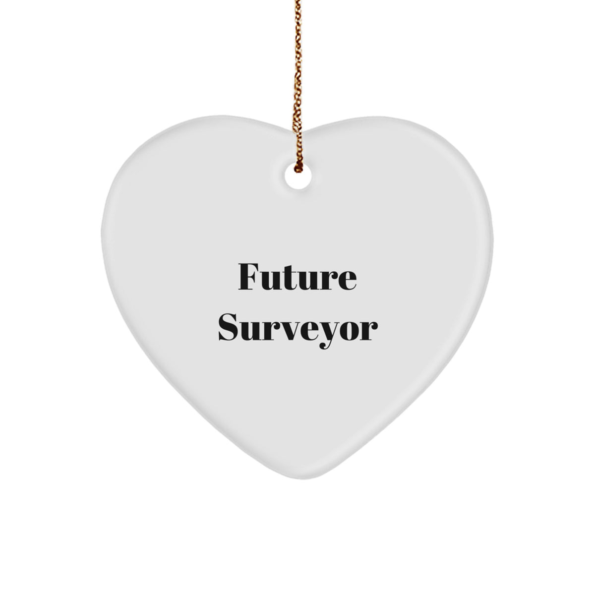 Funny Future Surveyor Gifts from Friends - Heart Ornament for Christmas Unique Gifts for Surveyor Men - Image 1