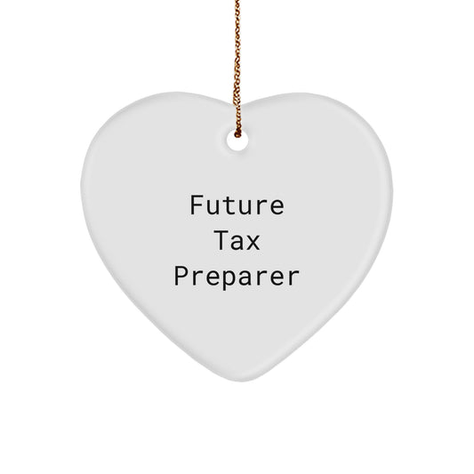 Funny Future Tax Preparer Gifts from Family to Tax Preparer Heart Ornament, Christmas Unique Gifts for Tax Preparer - Image 1