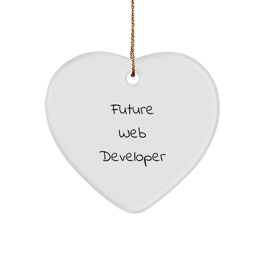 Funny Web Developer Christmas Unique Gifts from Friends for Web Developers - Inspirational Heart Ornament with Future Web Developer Quote - Image 1