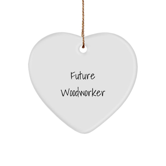 Funny Woodworker Gifts, Heart Ornament for Men, Christmas Unique Gifts from Friends, Woodworker Enthusiast Decor - Image 1