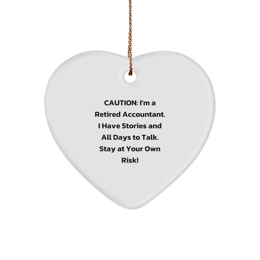 Accountant Heart Ornament for Family Christmas Unique Gift Stay at Own Risk - Image 1
