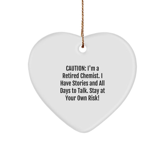 Funny Chemist Heart Ornament Gifts from Family - Stay At Your Own Risk! Christmas Unique Gifts for Chemist - Image 1