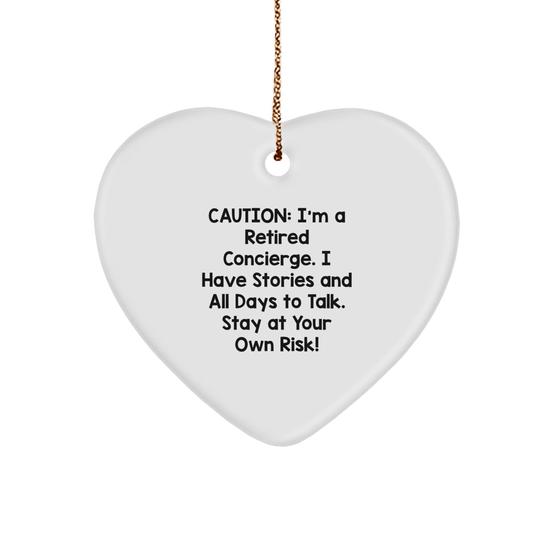 Concierge Gifts from Men to Friends - Funny Quote Heart Ornament for Christmas, Gift Ideas for Concierge Staff, Heart Shaped Decor - Image 1