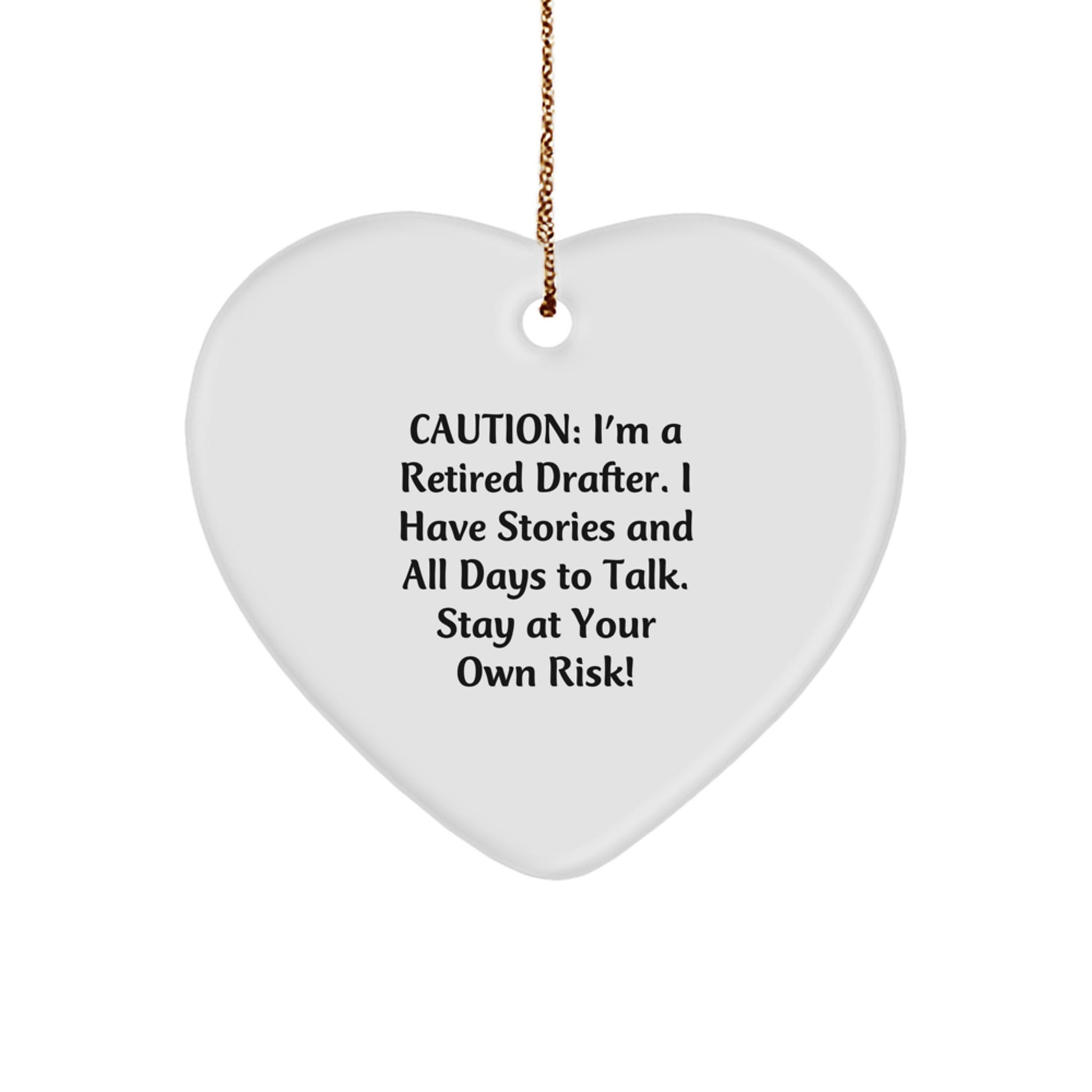 Funny Drafter Gifts from Family, Heart Ornament for Drafter Men, Christmas Unique Heart Shaped Gift from Friends for Drafter - Image 1