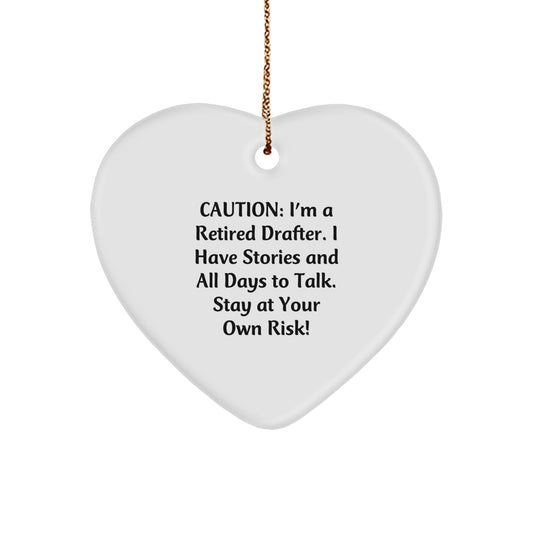 Funny Drafter Gifts from Family, Heart Ornament for Drafter Men, Christmas Unique Heart Shaped Gift from Friends for Drafter - Image 1