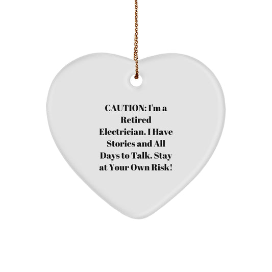 Funny Electrician Heart Ornament, Gifts from Friends, Coworkers, Family to Electrician, Christmas Unique Gifts - Image 1