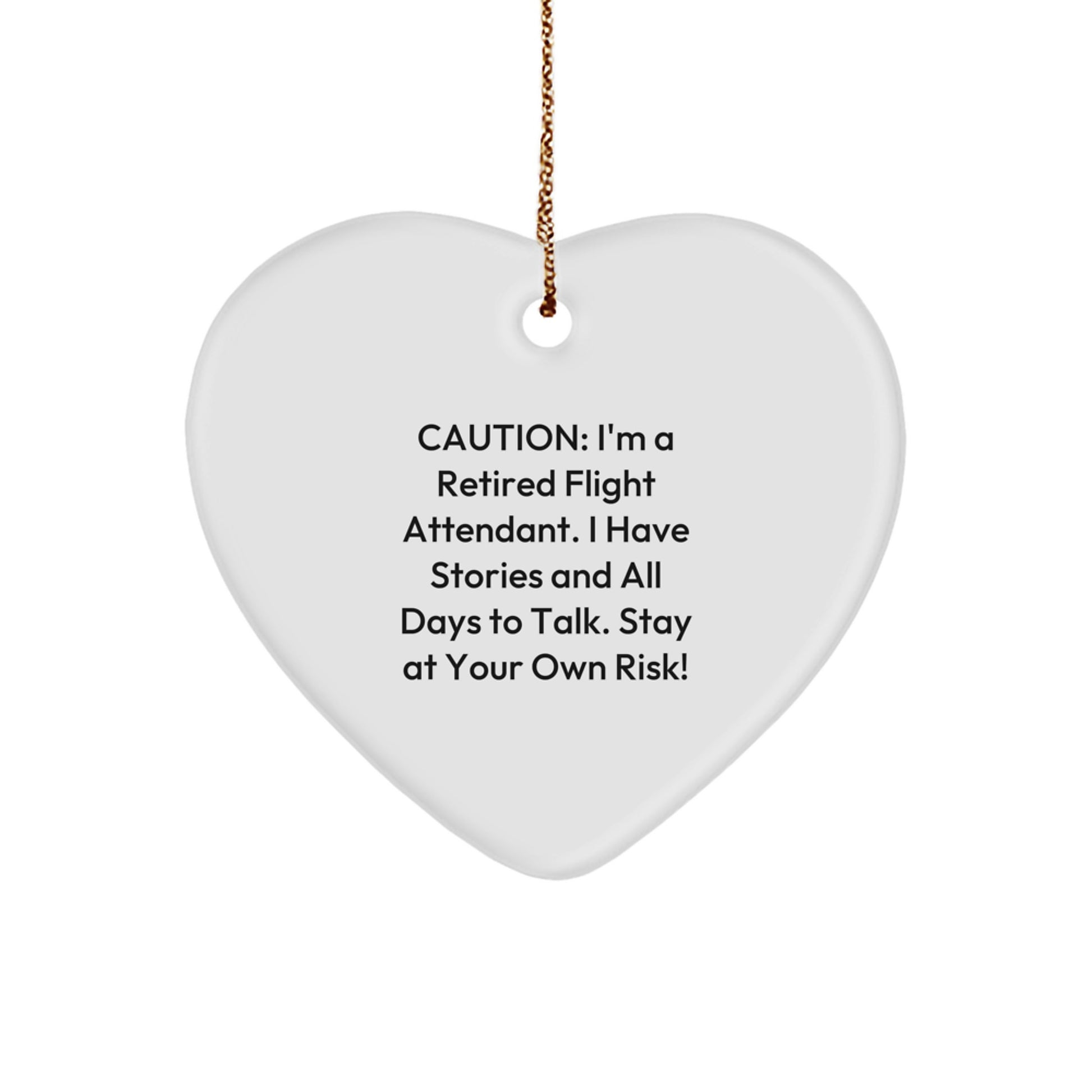 Funny Flight Attendant Heart Ornament Gifts from Friends and Family | Flight Attendant Christmas Unique Ornaments for Women Men Coworkers - Image 1