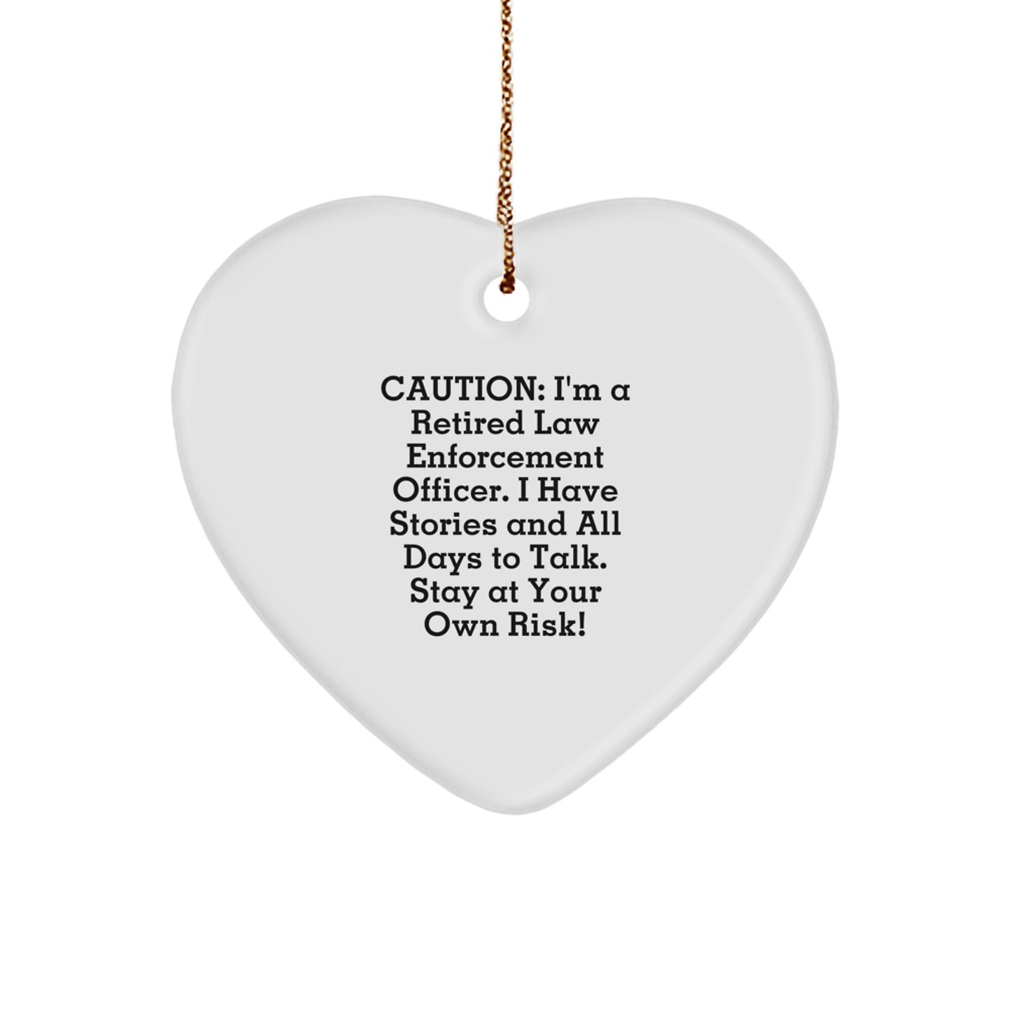 Christmas Gift for Her Present Law Enforcement Officer Heart Ornament - Image 1