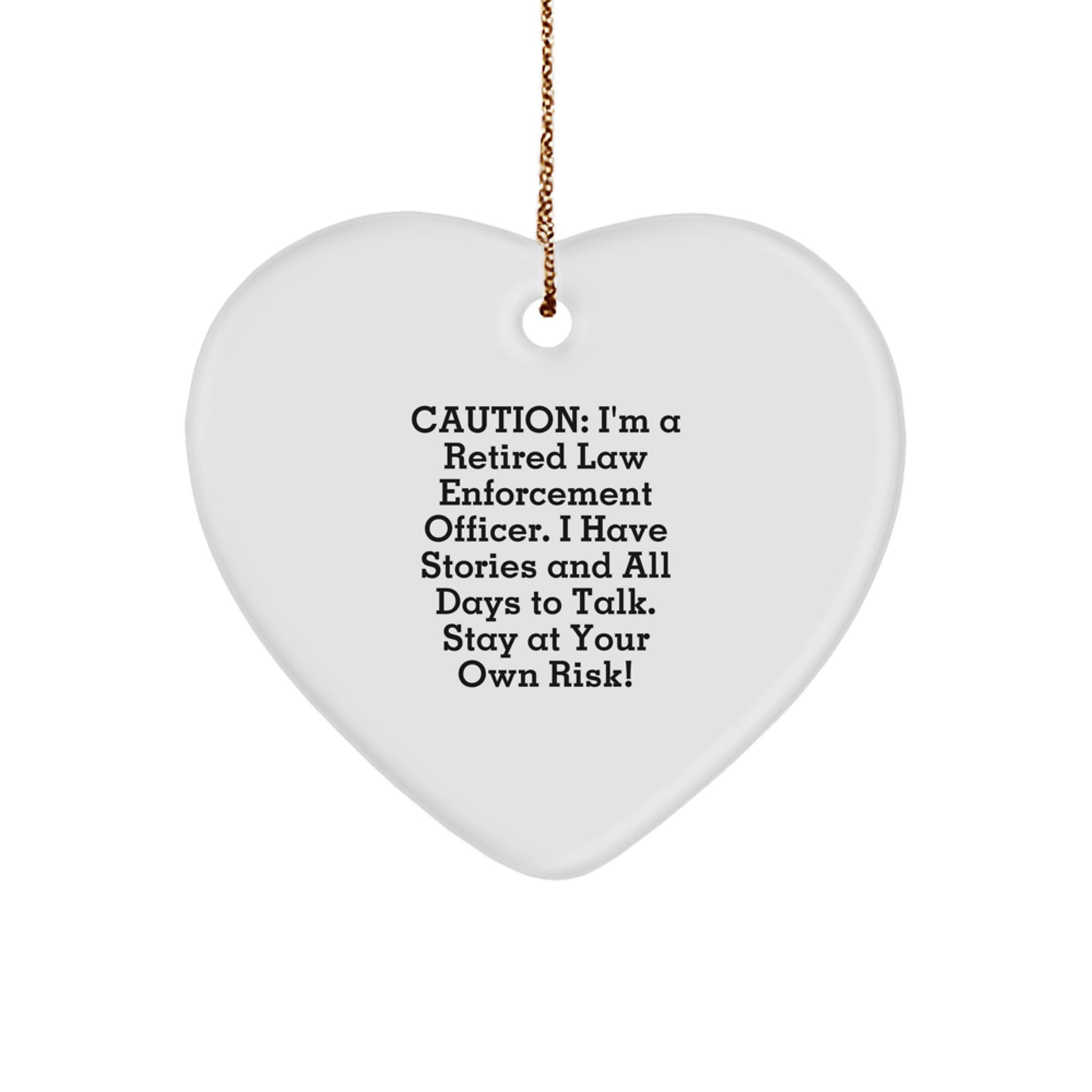 Christmas Gift for Her Present Law Enforcement Officer Heart Ornament - Image 1