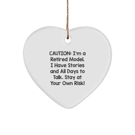 Funny Model Quotes Heart Ornament, Unique Model Gifts for Women, Christmas Decorations from Friends, Heart Shaped MDF Ornament with Gold Cord - Image 1