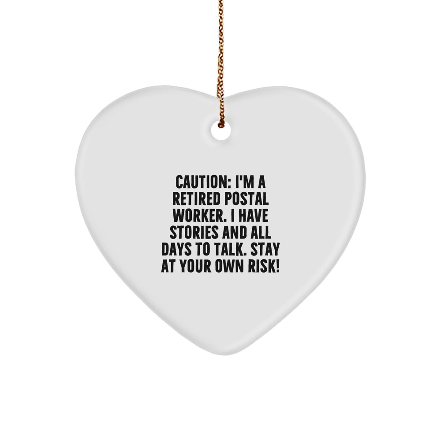 Funny Postal Worker Heart Ornament Gifts from Friends to Men, Christmas Unique Decorations for Home or Office - Image 1