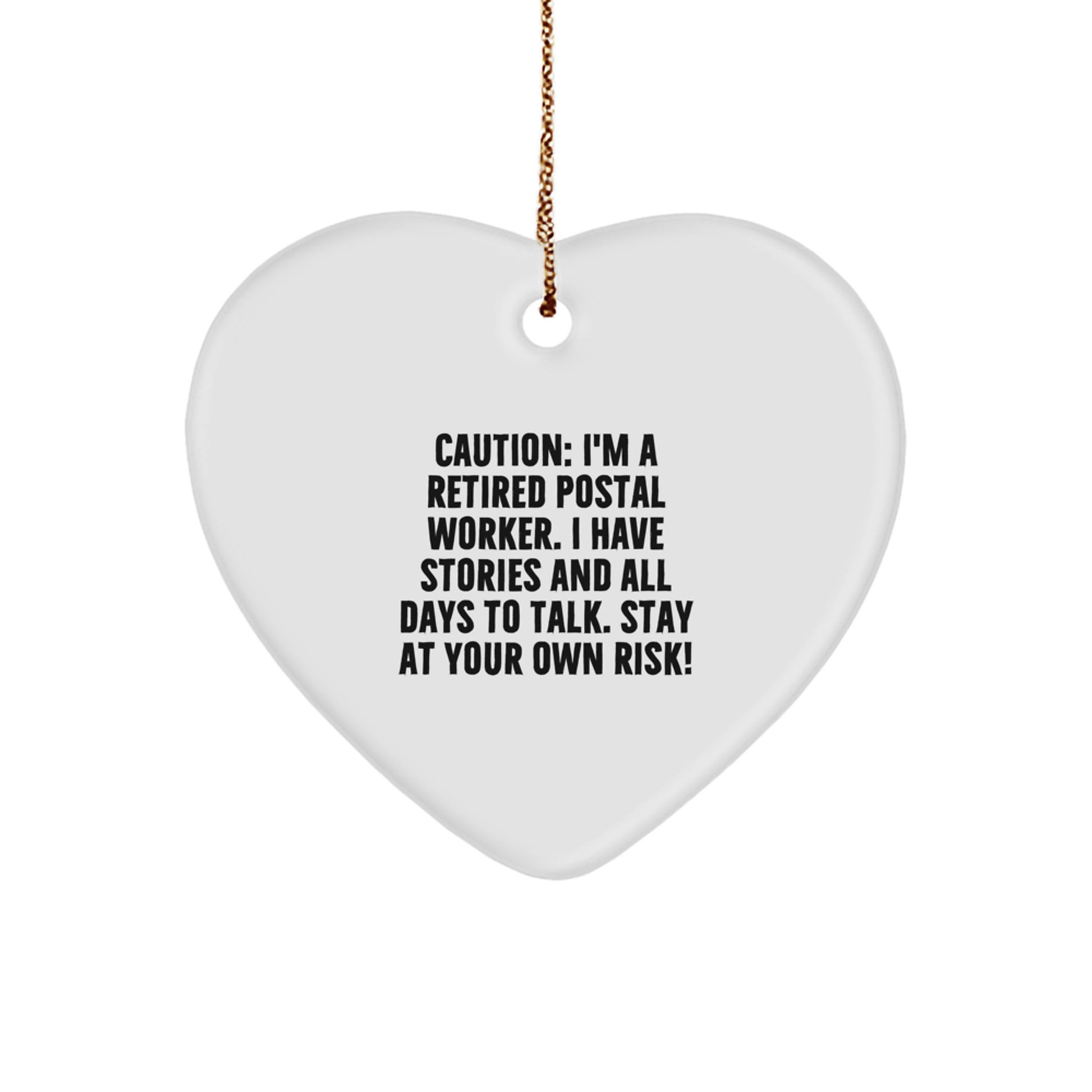 Funny Postal Worker Heart Ornament Gifts from Friends to Men, Christmas Unique Decorations for Home or Office - Image 1