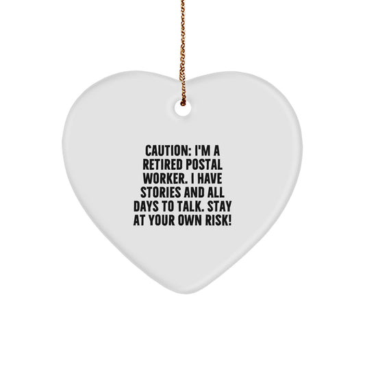 Funny Postal Worker Heart Ornament Gifts from Friends to Men, Christmas Unique Decorations for Home or Office - Image 1