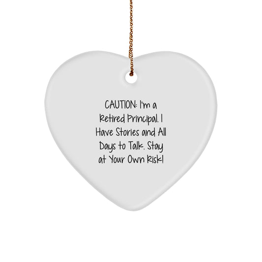 Funny Principal Heart Ornament - Gifts from Friends to Principal - Christmas Unique Gifts for Men or Women - Image 1