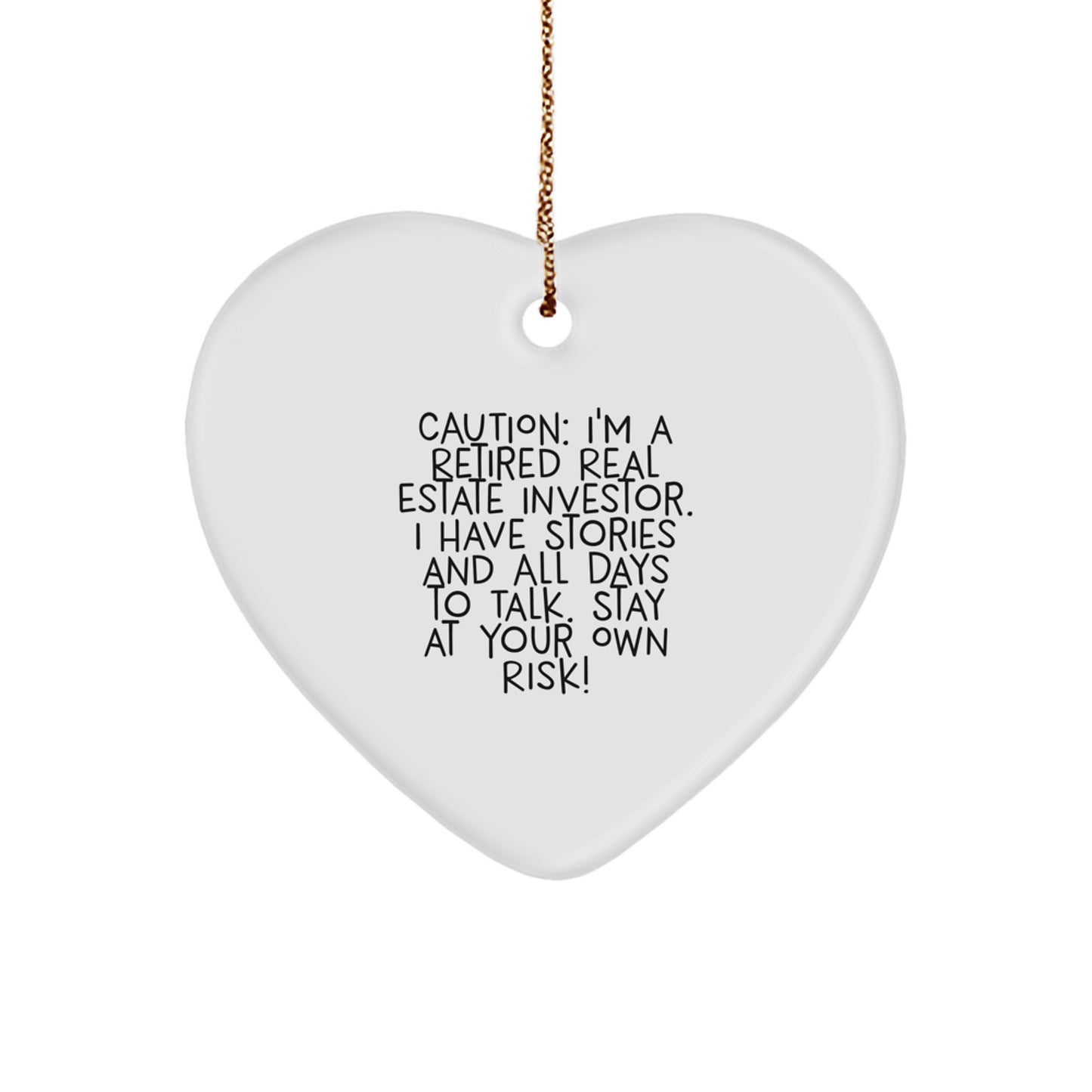 Funny Gift for Real Estate Investor Friends, Heart Ornament for Christmas Unique Gifts from Friends to Real Estate Investor Men - Image 1