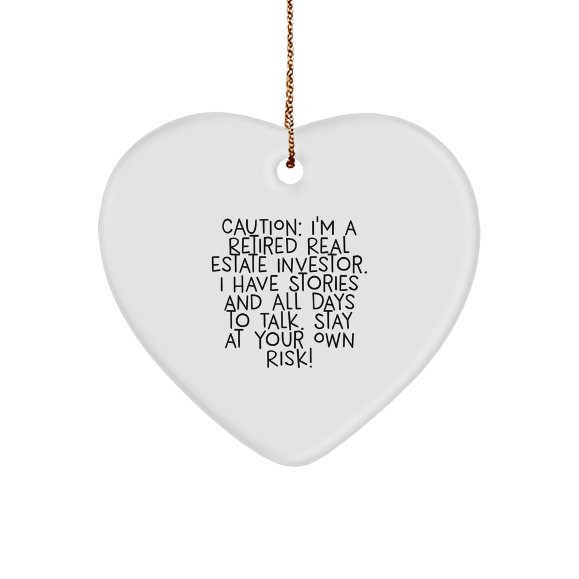 Funny Gift for Real Estate Investor Friends, Heart Ornament for Christmas Unique Gifts from Friends to Real Estate Investor Men - Image 1