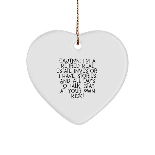 Funny Gift for Real Estate Investor Friends, Heart Ornament for Christmas Unique Gifts from Friends to Real Estate Investor Men - Image 1
