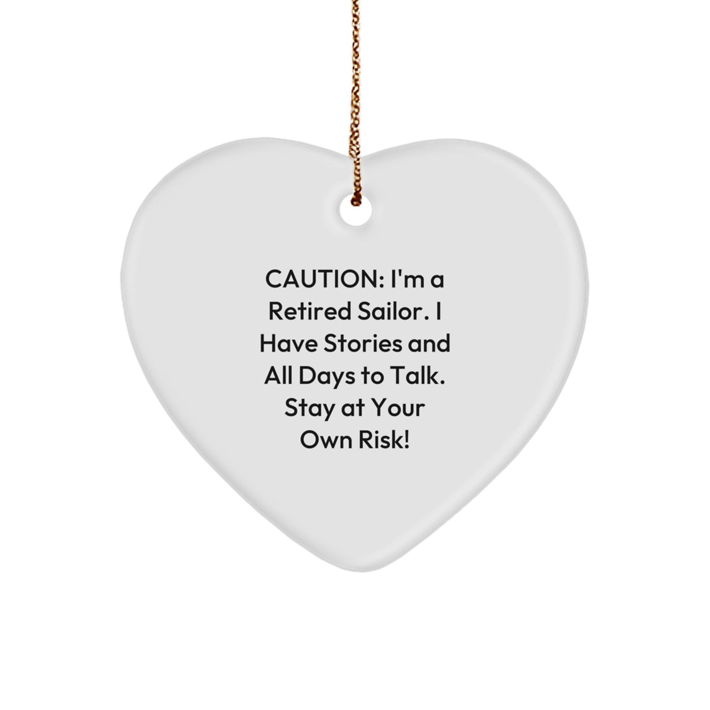 Funny Sailor Heart Ornament Gifts from Men to Friends, Cute Sailor Christmas Unique Gifts, Heart Shaped Ornament for Sailor Women Coworkers Family - Image 1