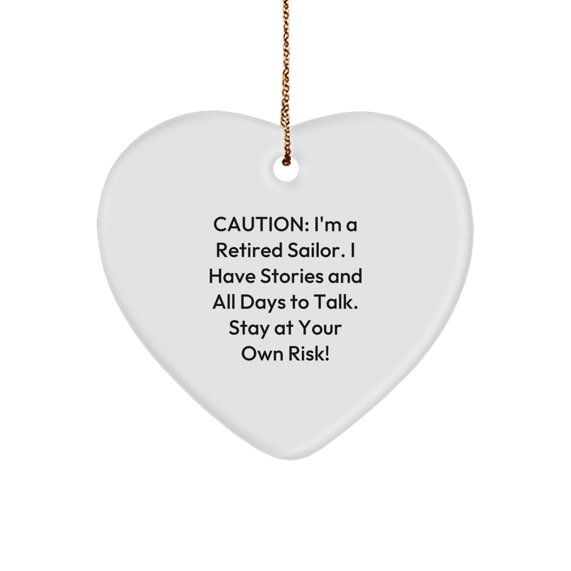 Funny Sailor Heart Ornament Gifts from Men to Friends, Cute Sailor Christmas Unique Gifts, Heart Shaped Ornament for Sailor Women Coworkers Family - Image 1