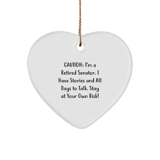 Funny Senator Heart Ornament Gifts from Friends, Perfect for Senator, Christmas Unique Gifts - Image 1