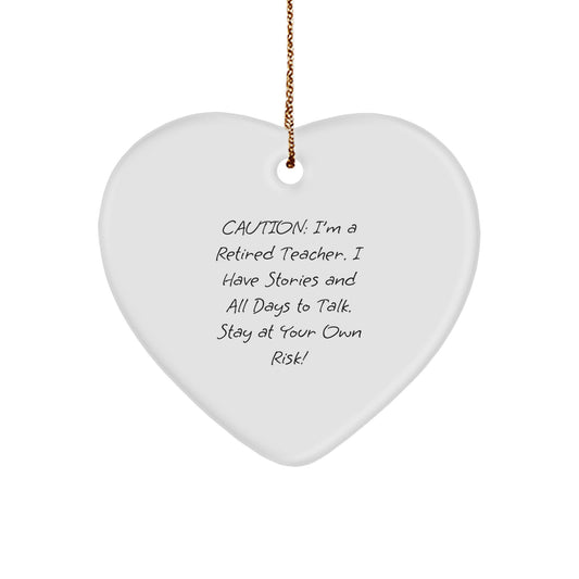 Funny Quote Teacher Heart Ornament, Gifts from Men to Teacher, Unique Christmas Unique Gifts for Teacher - Image 1
