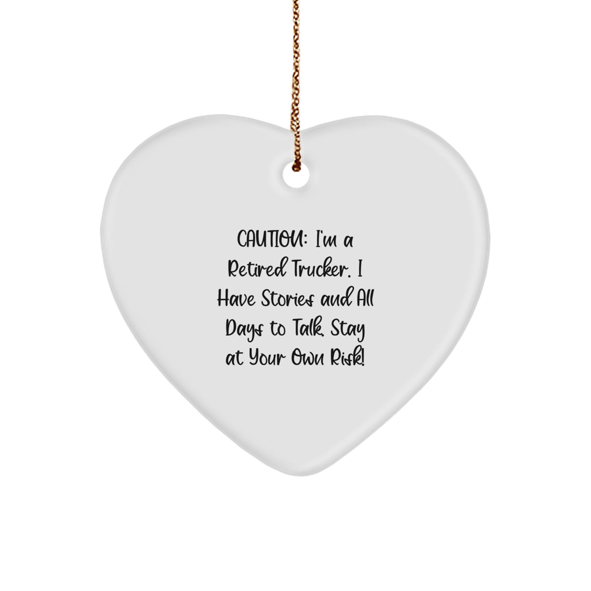 Funny Trucker Gifts from Friends - Retired Trucker Heart Ornament for Men, Christmas Unique Ornament for Trucker Lovers, Trucker Heart Decoration - Image 1