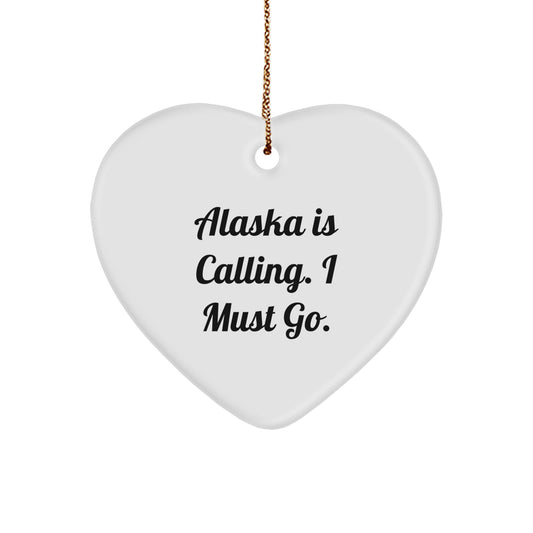 Funny Alaska Heart Ornament Gifts from Men to Women Friends Family for Christmas Unique Alaska - Image 1