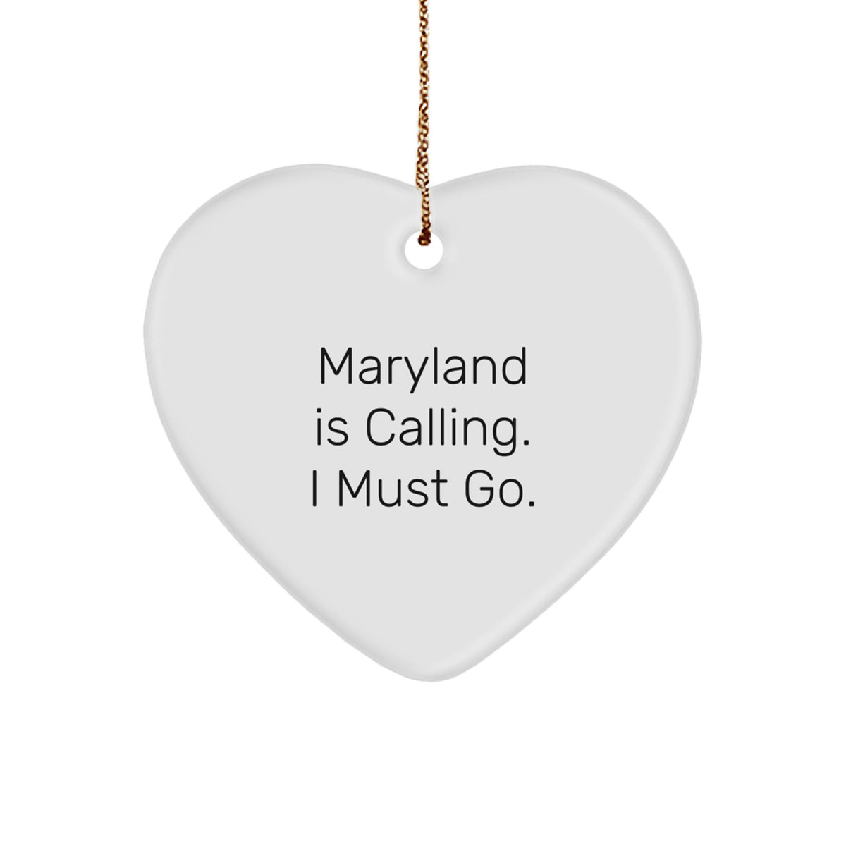 Maryland Heart Christmas Ornament Xmas Gift for Her Maryland is Calling - Image 1