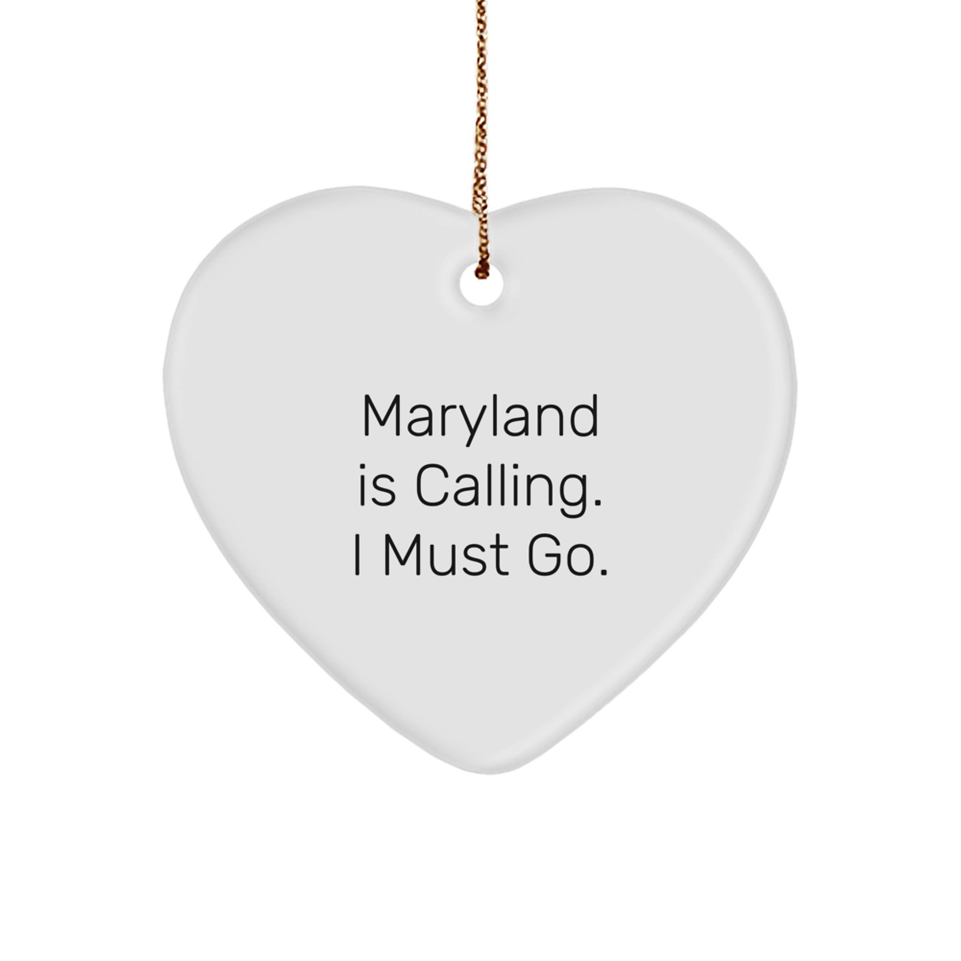 Maryland Heart Christmas Ornament Xmas Gift for Her Maryland is Calling - Image 1