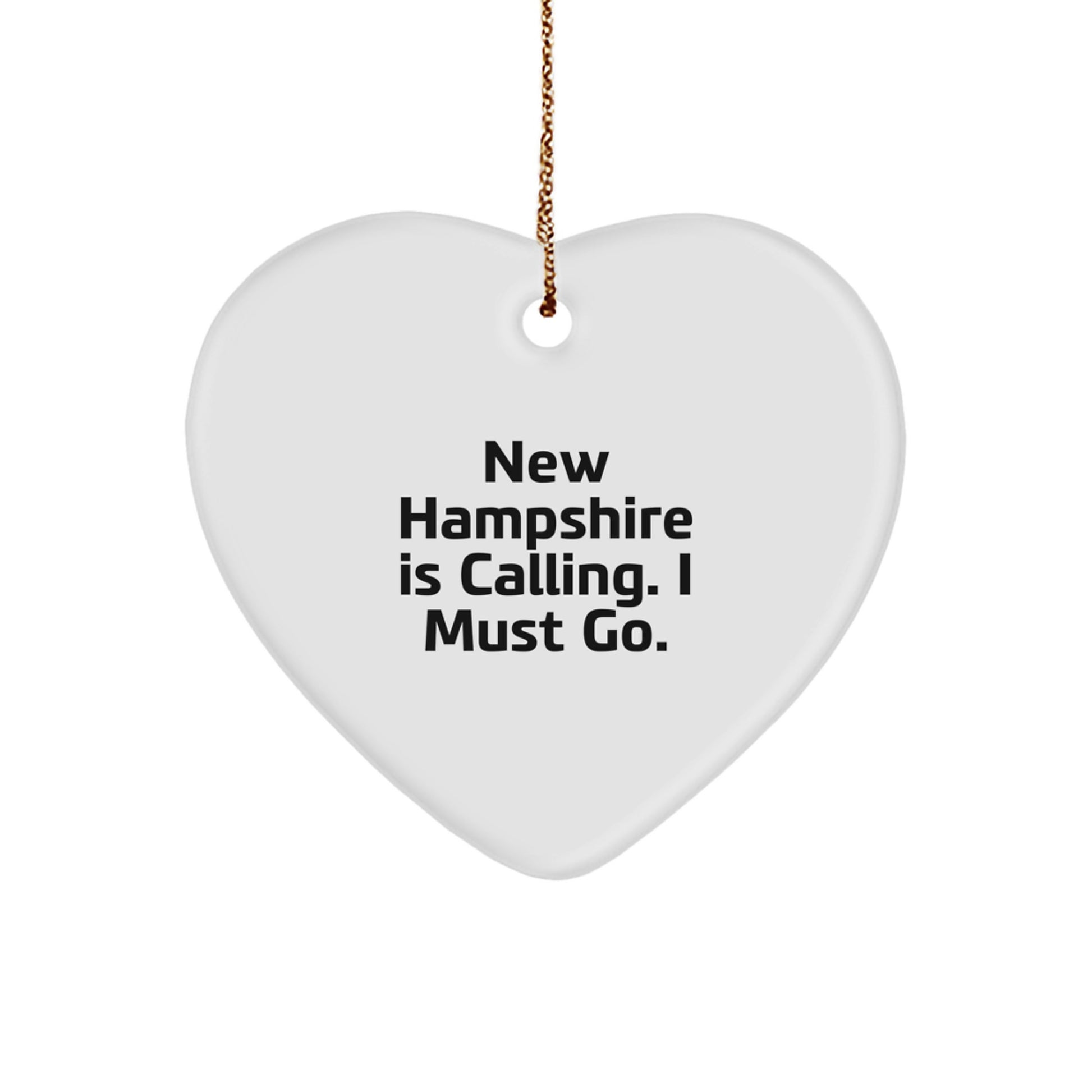 New Hampshire Funny Heart Ornament Gifts for Friends and Family from New Hampshire Loving People - Image 1