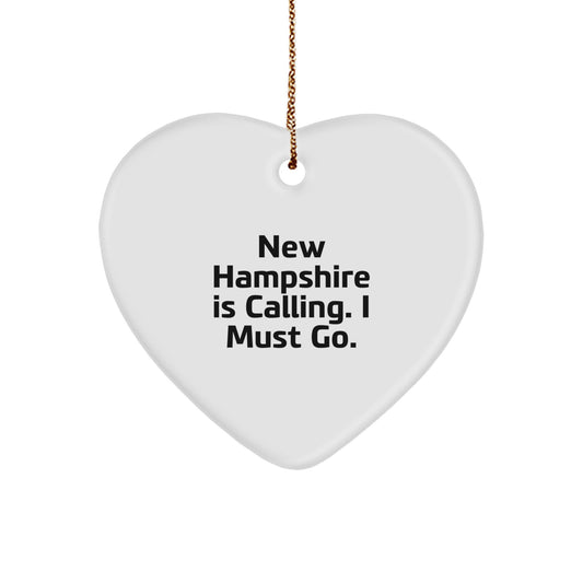 New Hampshire Funny Heart Ornament Gifts for Friends and Family from New Hampshire Loving People - Image 1