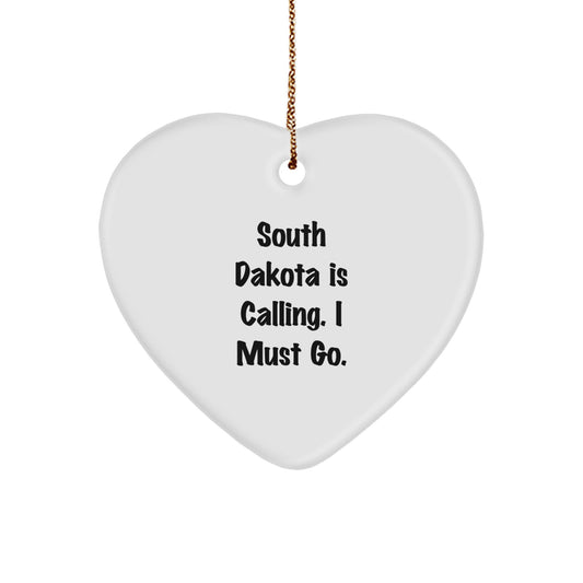 South Dakota Heart Ornament Gifts from Friends and Family - Funny Quote Christmas Unique Gifts - Image 1